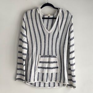 Lovestitch Striped Hoodie | Blue & White | M
